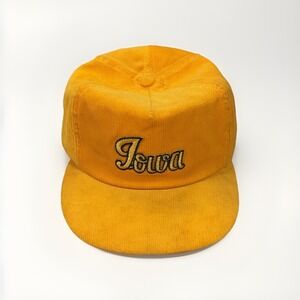 Vintage Iowa Hawkeyes Black Script Corduroy Hat by University Square - USA Made